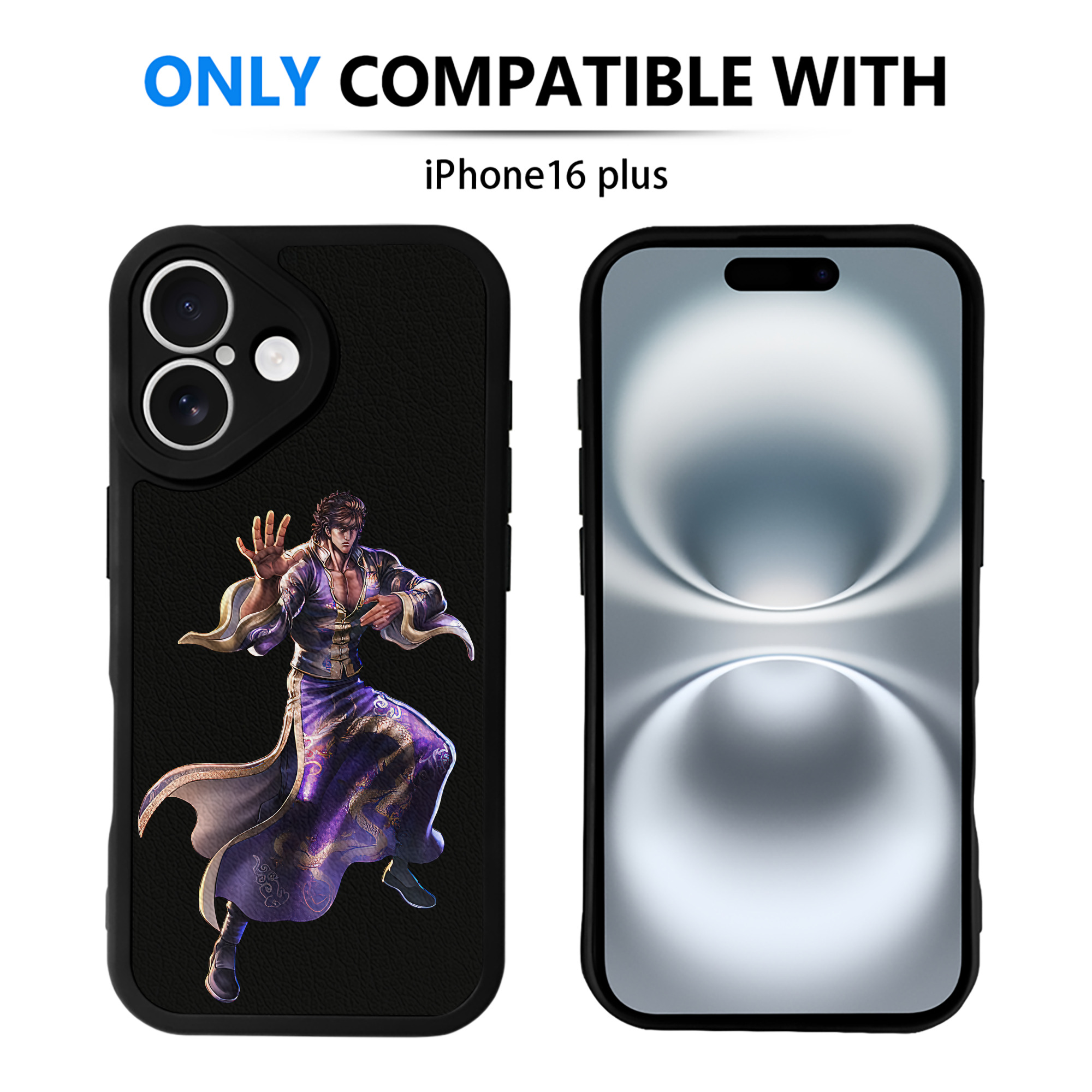 （画像用） 北斗の拳 Fist of the North Star 【iPhone 16シリーズ対応】シリコンスマホケース（レザー調） 材質：シリコン